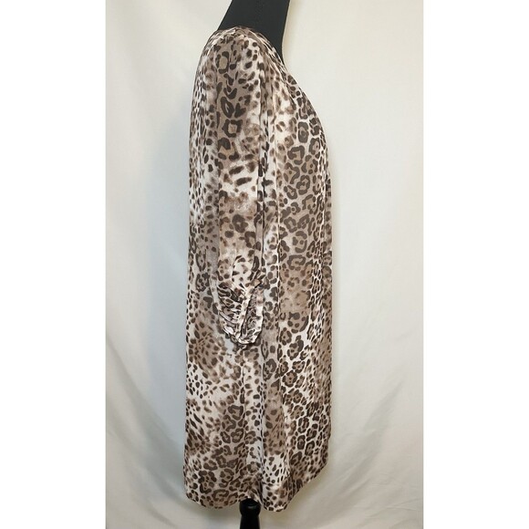 New York &‎ Company Eva Mendez Leopard Animal Print 3/4 Sleeve Dress MEDIUM - Picture 4 of 14